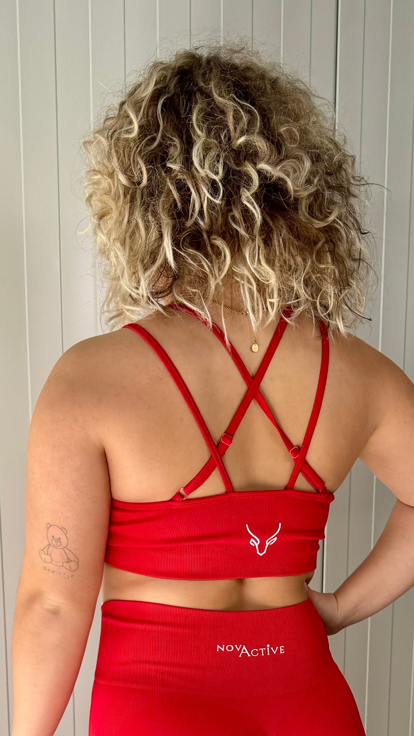 Strappy back bra red