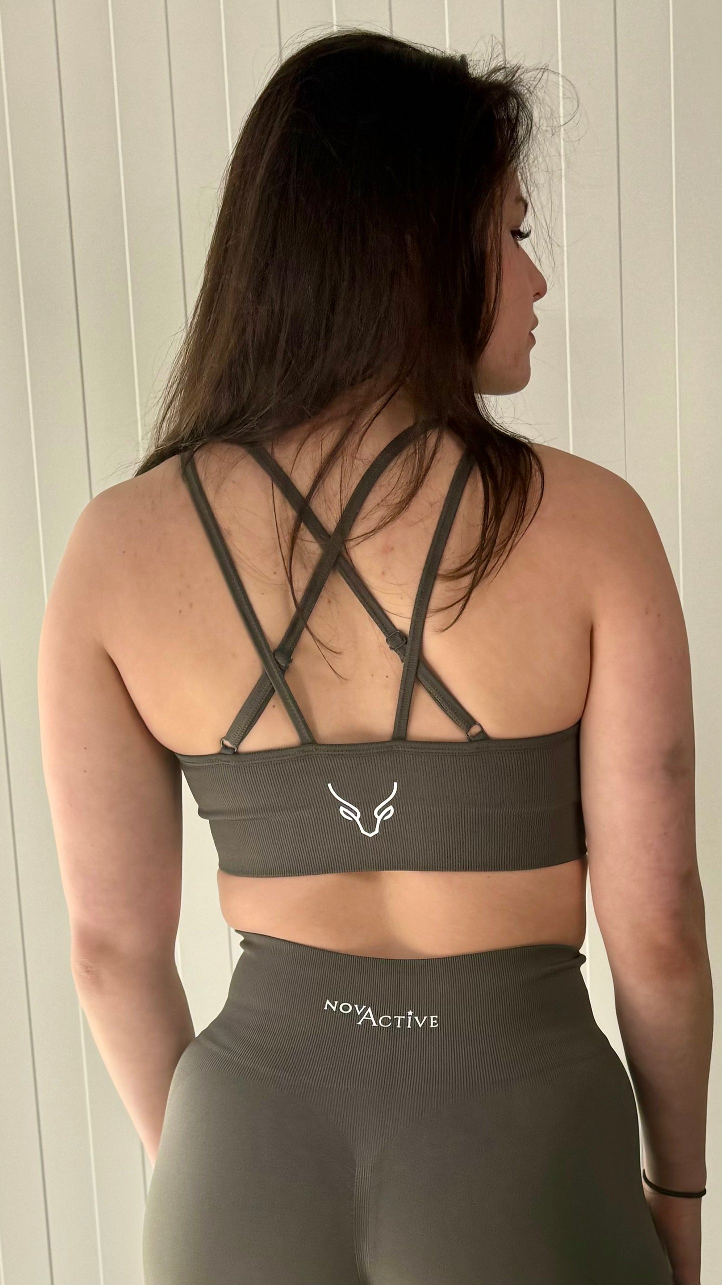 Strappy back bra gray