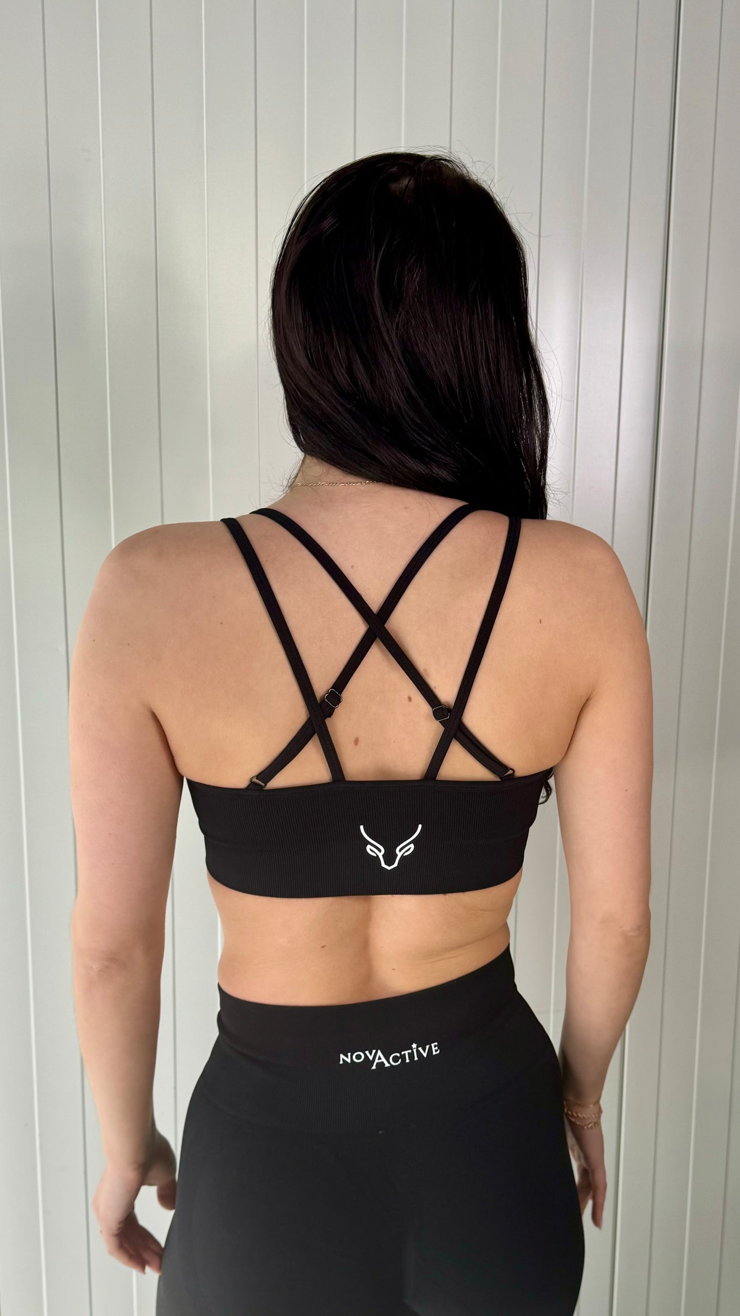 Strappy back bra black