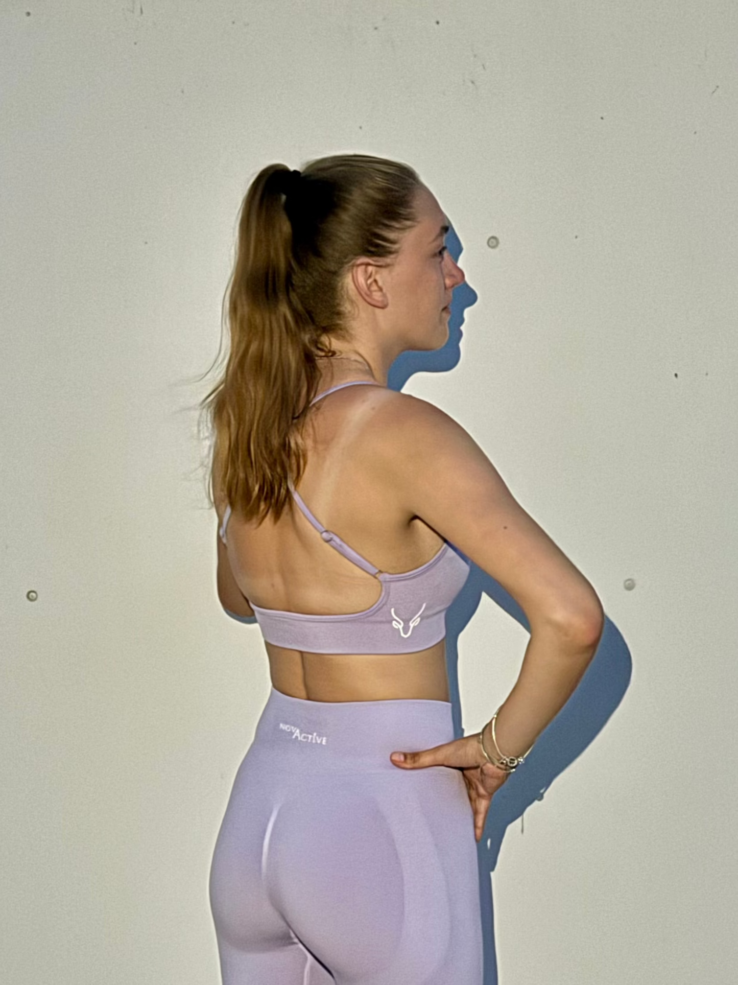 Cross back bra purple