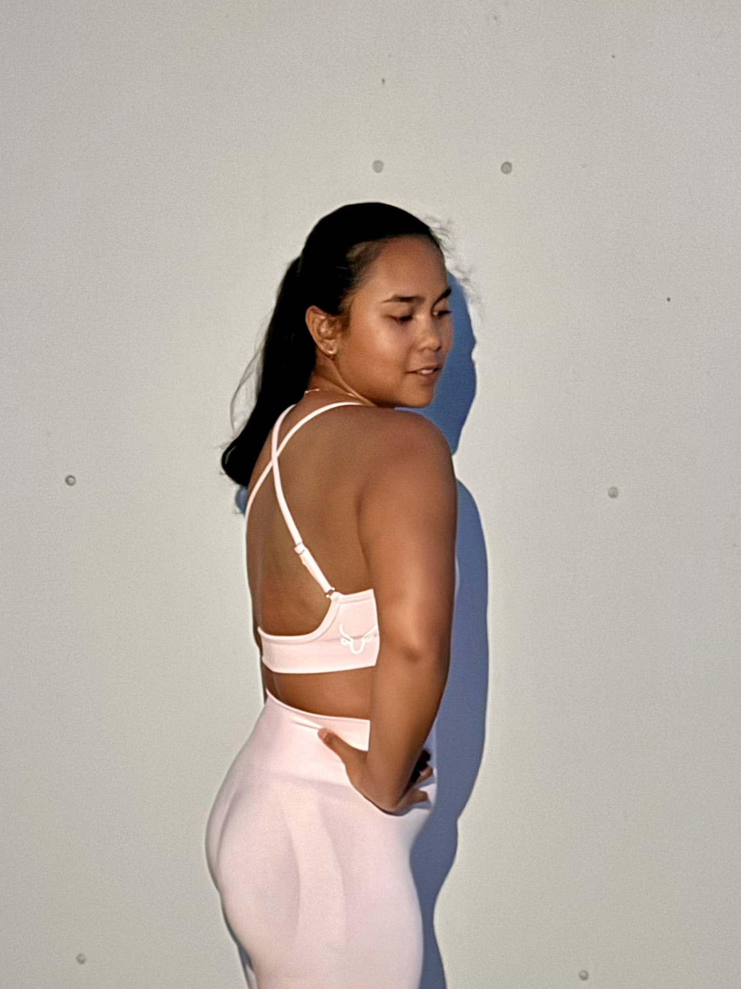 Cross back bra pink